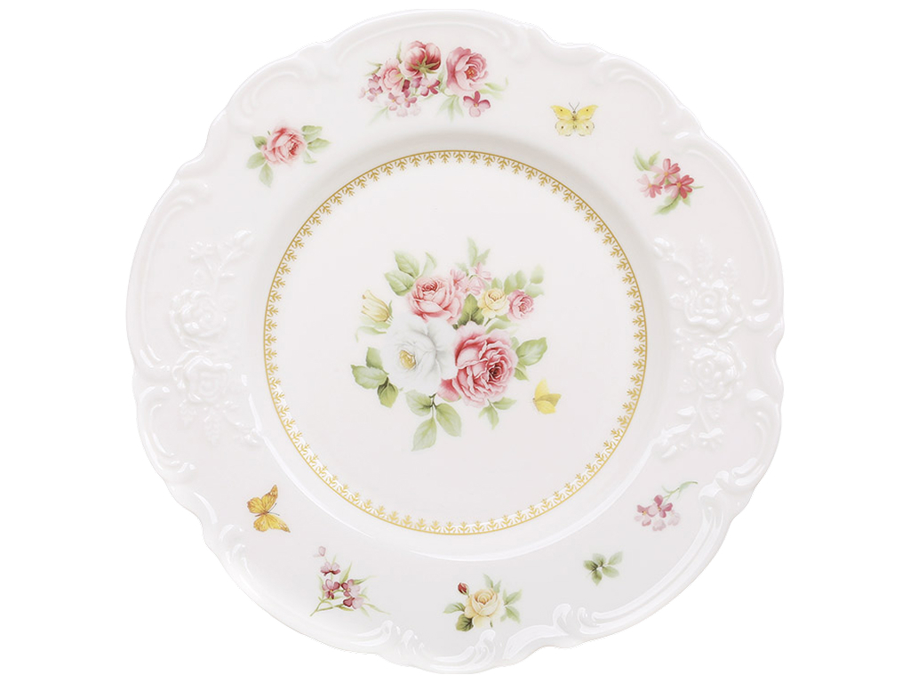 Тарелка фарфоровая Chateau Roses Collection разноцветная 20×2.3 см