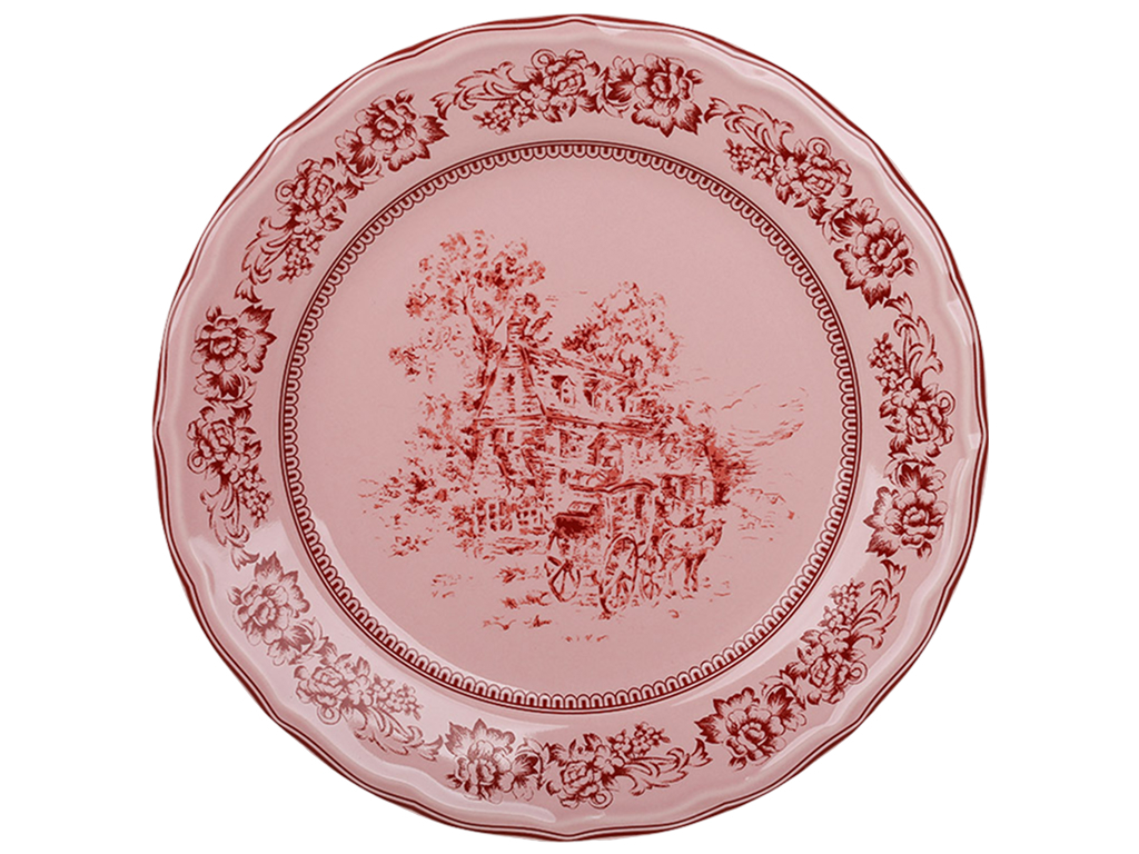 Тарелка Heritage Toile Collection фарфоровая винтажная розовая 27×2.5 см