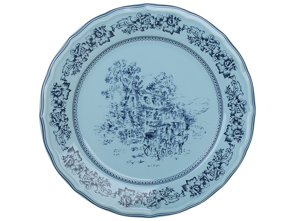 Тарелка фарфоровая Heritage Toile Collection, французская бирюза, 22×2.5 см