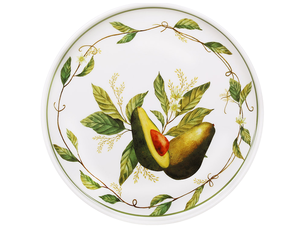 Тарілка Avocado Garden, порцелянова, різнокольорова, 20×1,8 см