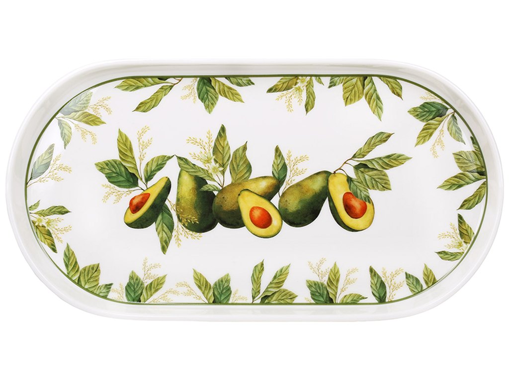 Блюдо Avocado Garden фарфоровое овальное разноцветное 30×16.5×2.3 см