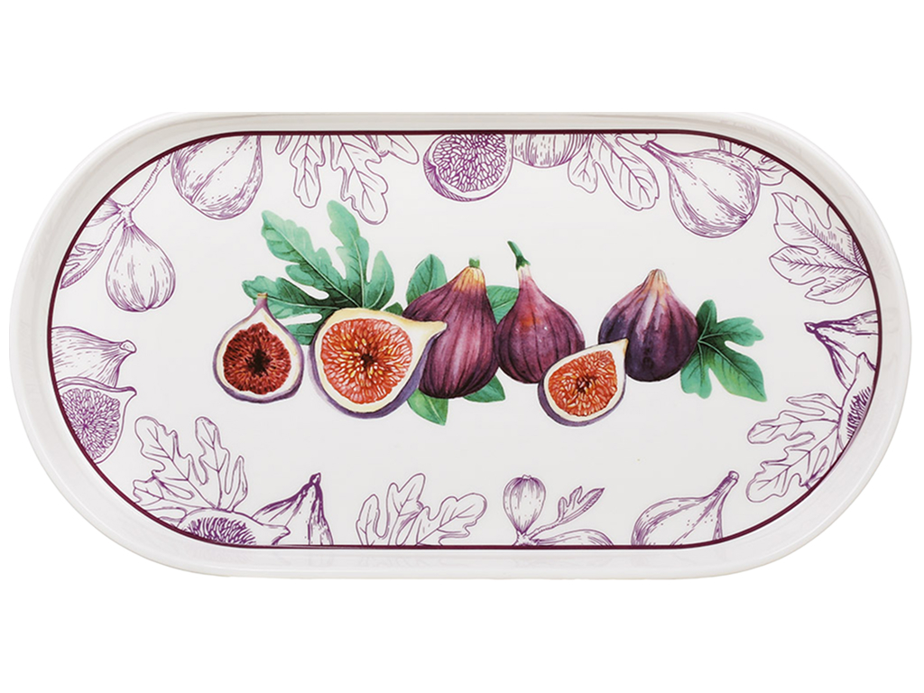 Тарілка Fig Velvet, порцелянова, овальна, різнокольорова, 30×16×2,3 см