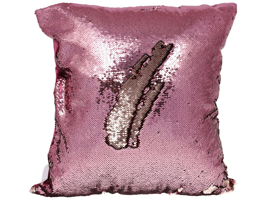 Наперник для подушки декоративный с пайетками, 50см, цвет - розовый
