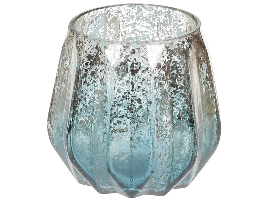 Подсвечник, 11см, цвет - голубое серебро