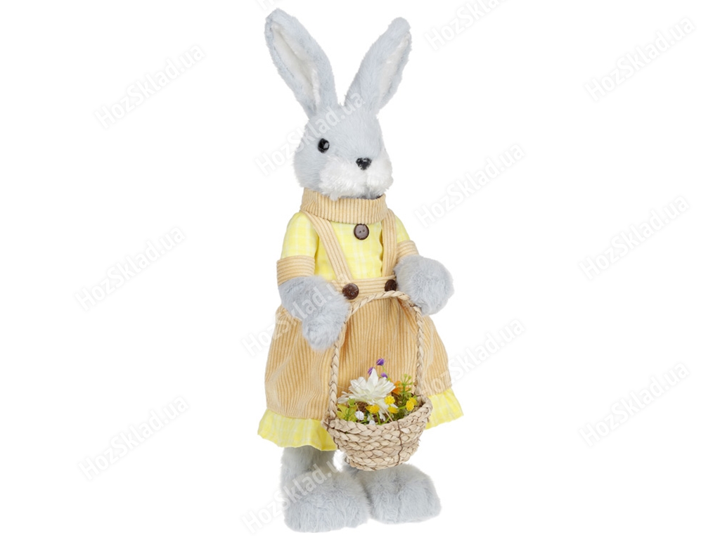 Декоративная пасхальная фигура Крольчиха с корзиной, 47см