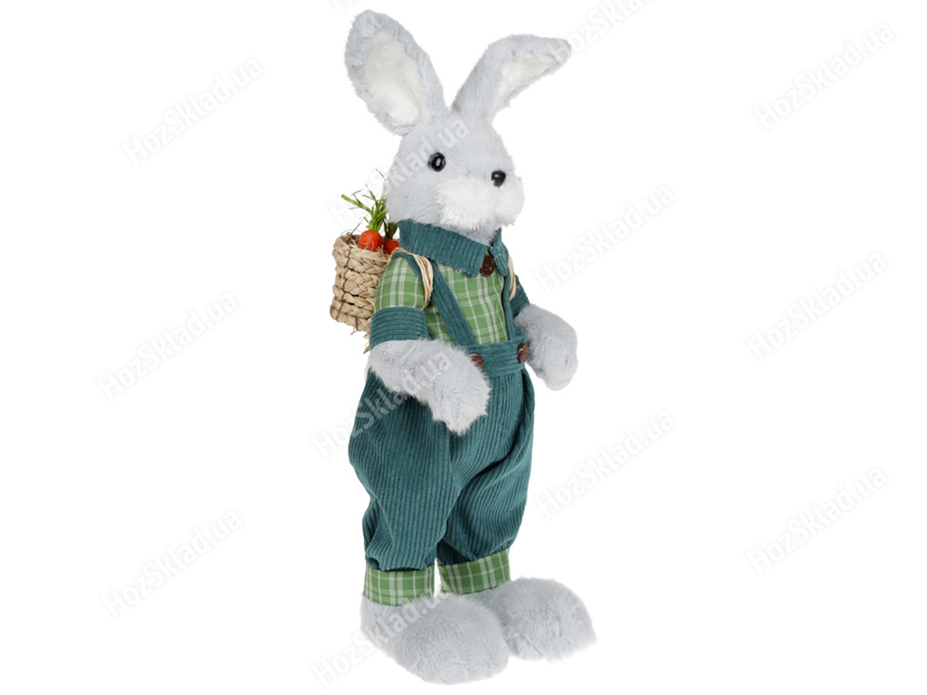 Декоративна великодня фігура Кролик у підтяжках, 59см