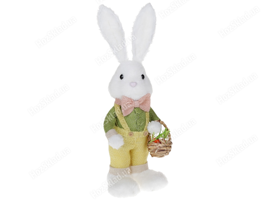 Декоративна великодня фігура Кролик з кошиком, 46см