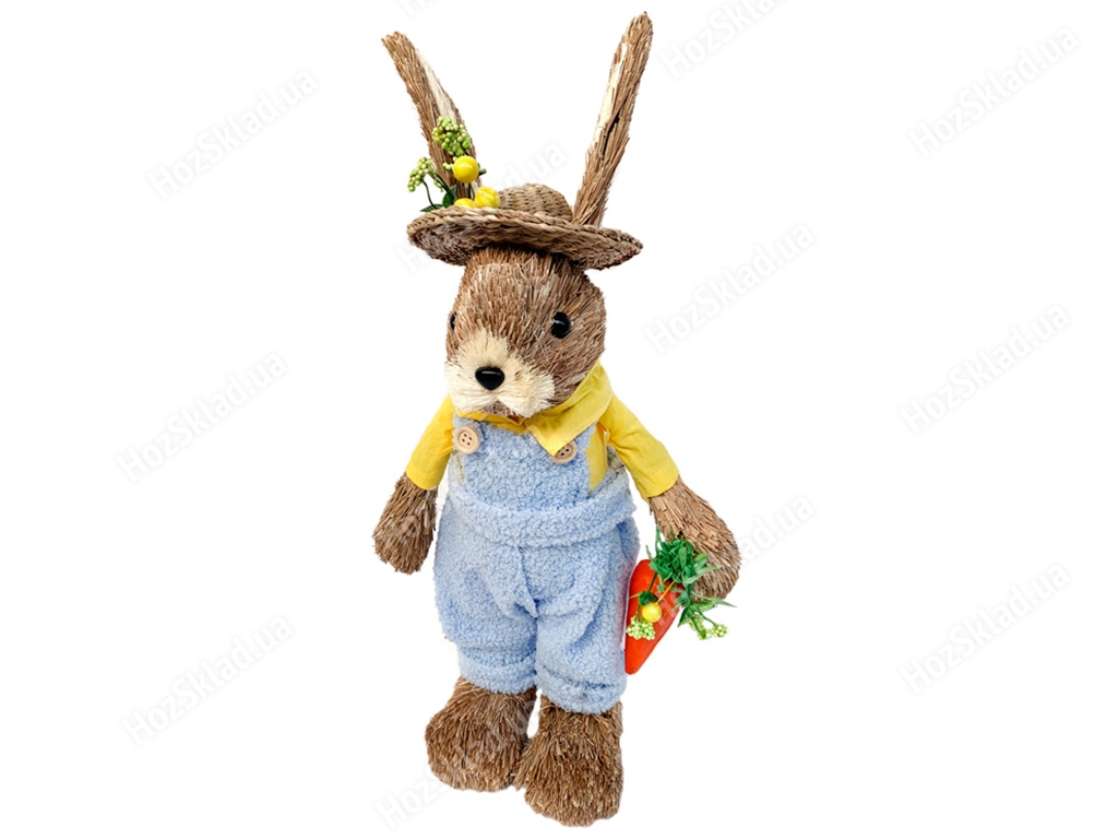 Декоративная пасхальная фигура Кролик с корзиной, 46см