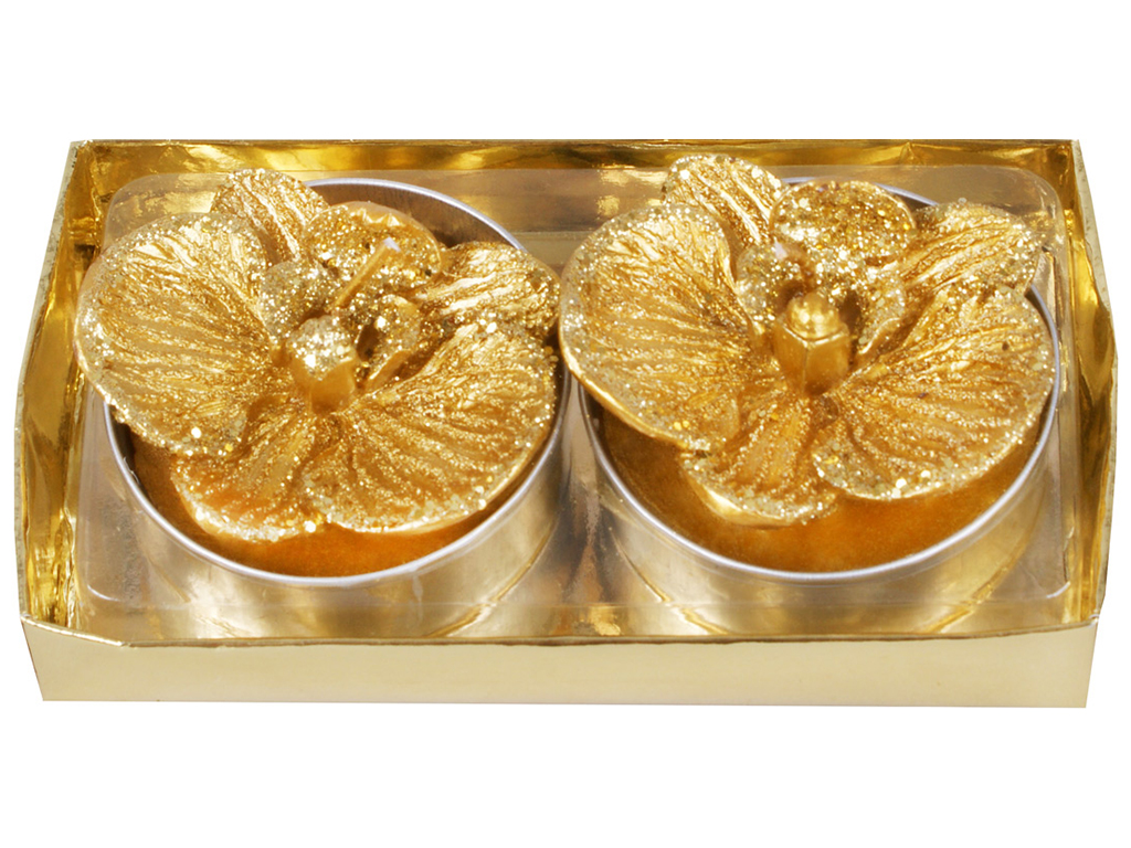 Набор новогодних свечей Орхидея, 5,2см (цена за набор 2шт)