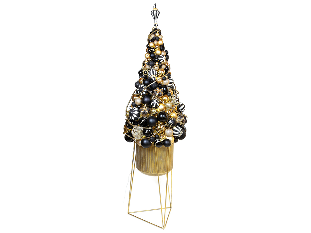 Декоративная композиция 123см, из шаров с LED гирляндой в кашпо