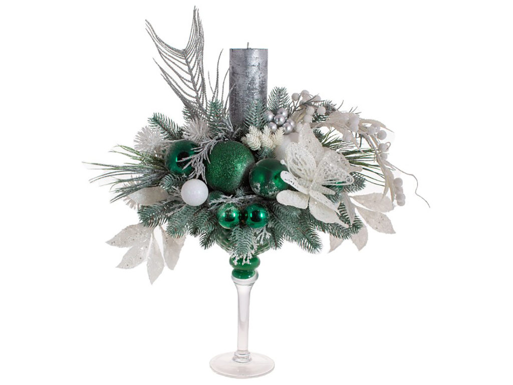 Підсвічник новорічний зі свічкою