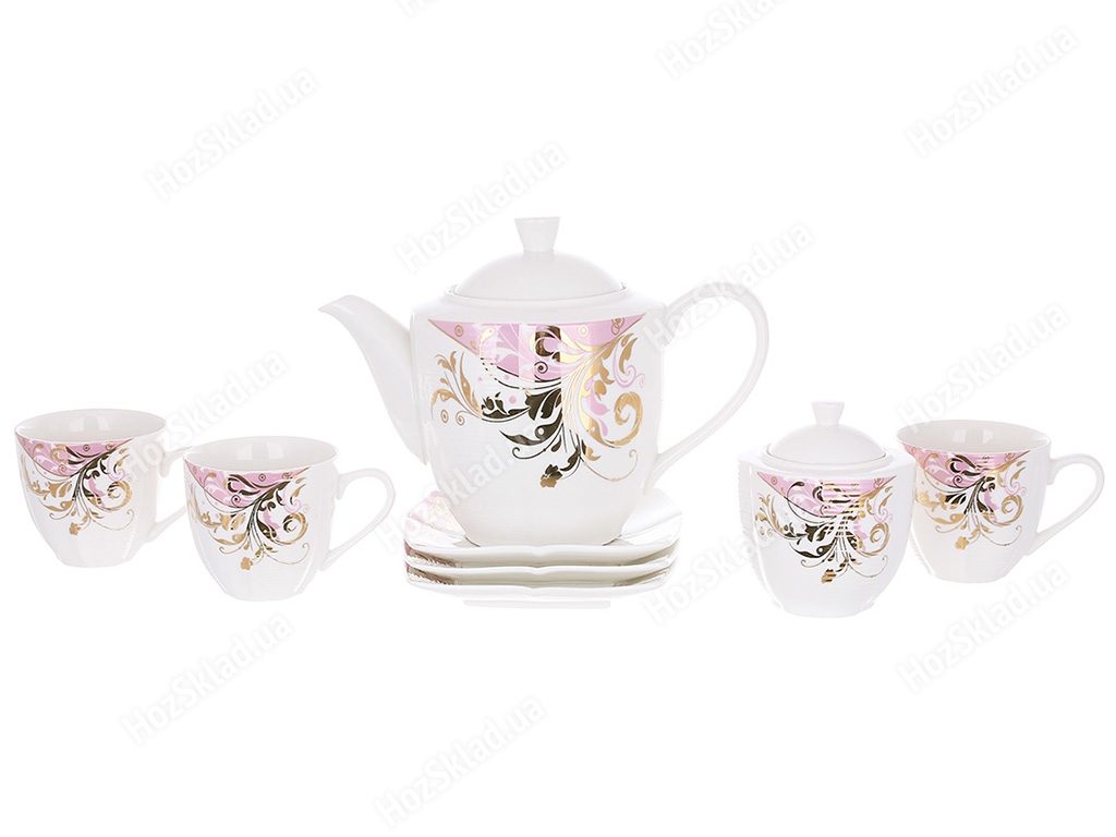 Набір чайний, 3 чашки + 3 блюдця + чайник + цукорниця (ціна за набір 8 предметів)