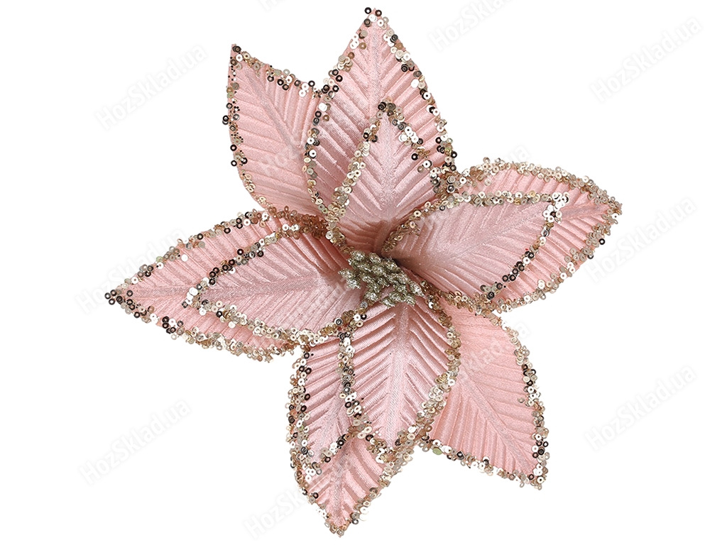 Оксамитова квітка, d24см, колір - пудра