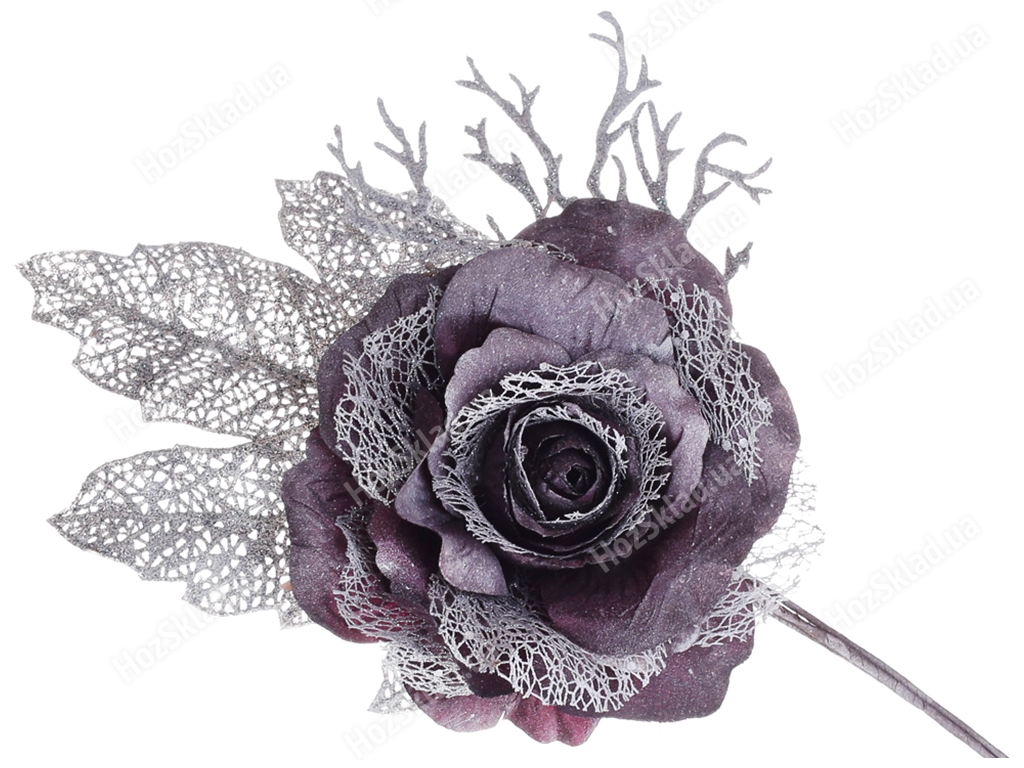 Декоративный искусственный цветок с декором, 39см