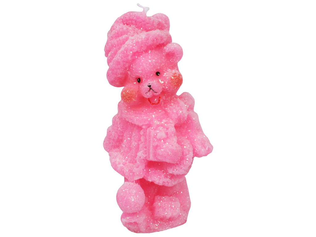 Декоративная новогодняя свеча Мишка, 12,7см