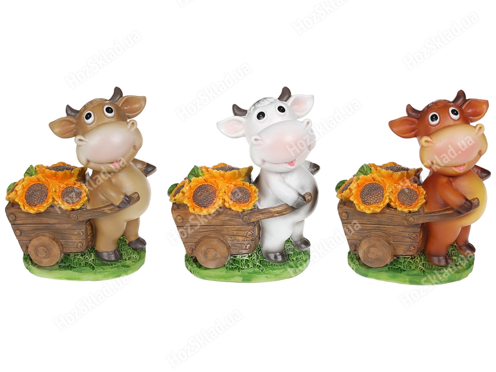 Декоративная копилка Коровка с подсолнухами, 11см, 3 дизайна