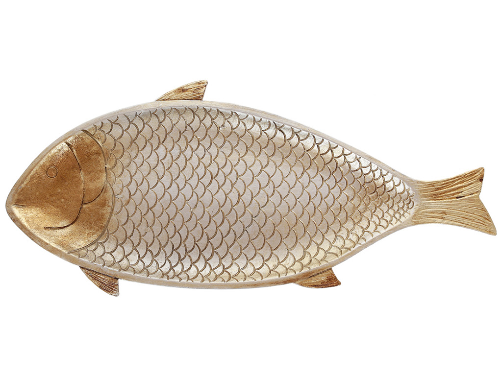 Декоративное блюдо Рыбка, 38,5см, цвет – золото