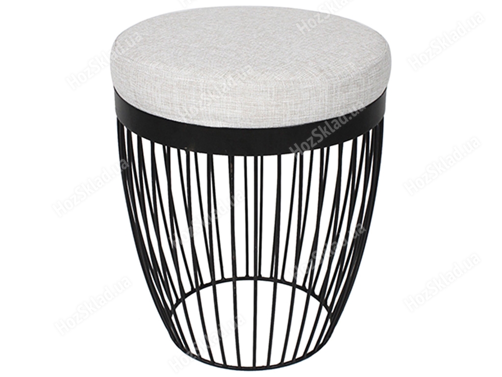 Стілець металевий Тесо з м'яким сидінням, 49см, колір – чорний