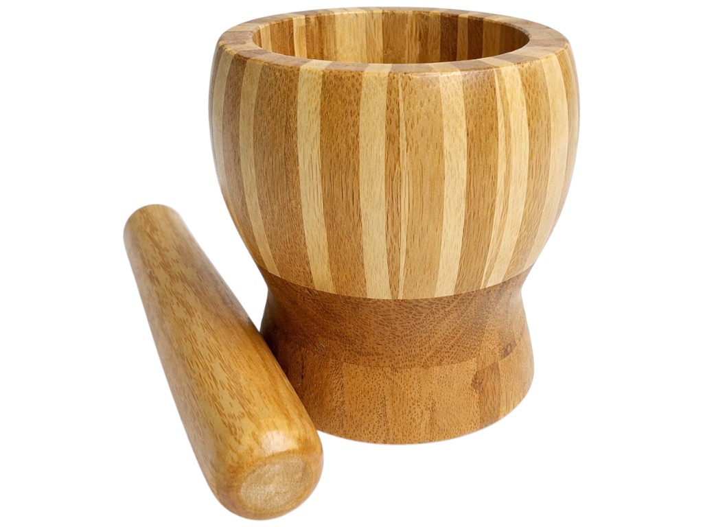 Ступка з пестиком, бамбук, 10х10см, колір натуральне дерево