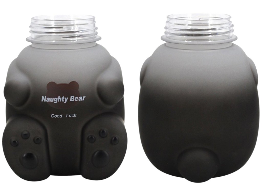 Бутылка-поилка детская Naughty Bear, с трубочкой, ремешок, наклейки, пластик, 650мл (цена за 1шт)