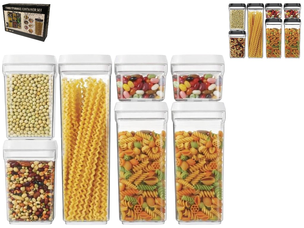 Набор контейнеров для хранения, герметичные крышки, пластик, цвет прозрачный (цена за набор 7шт)