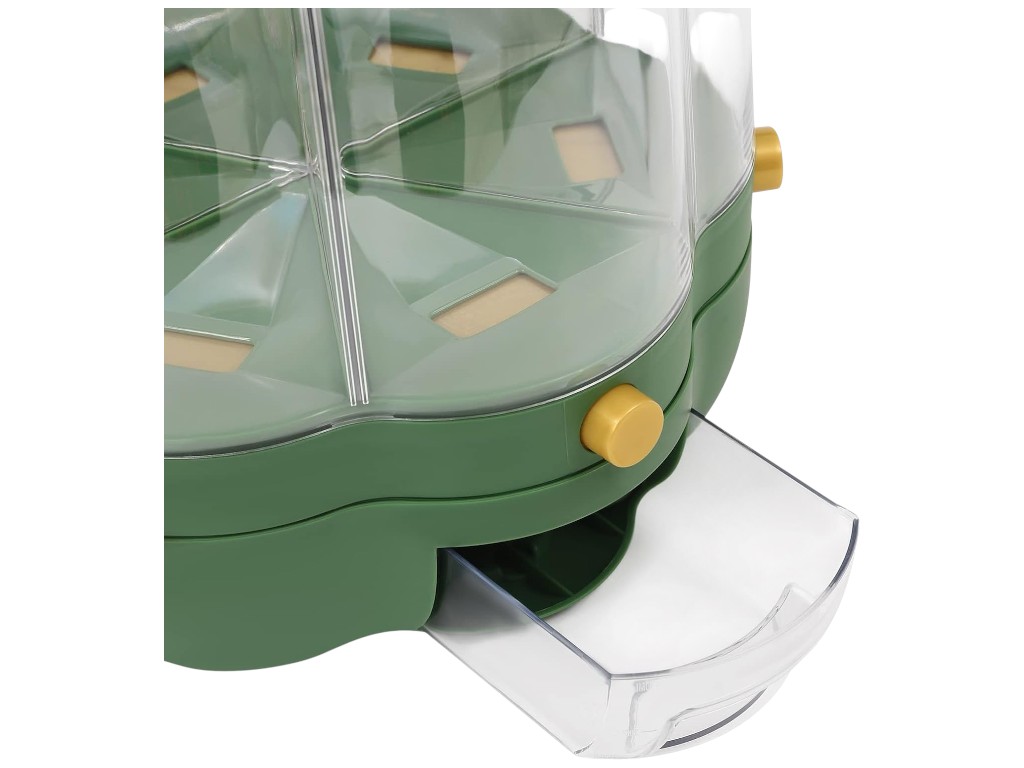 Контейнер для круп, на 6 секций, вращающийся, пластик PP и PET, 25×25×32см (цена за 1шт)