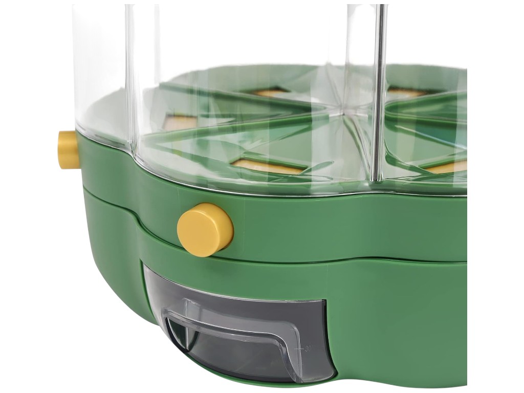 Контейнер для круп, на 6 секций, вращающийся, пластик PP и PET, 25×25×32см (цена за 1шт)