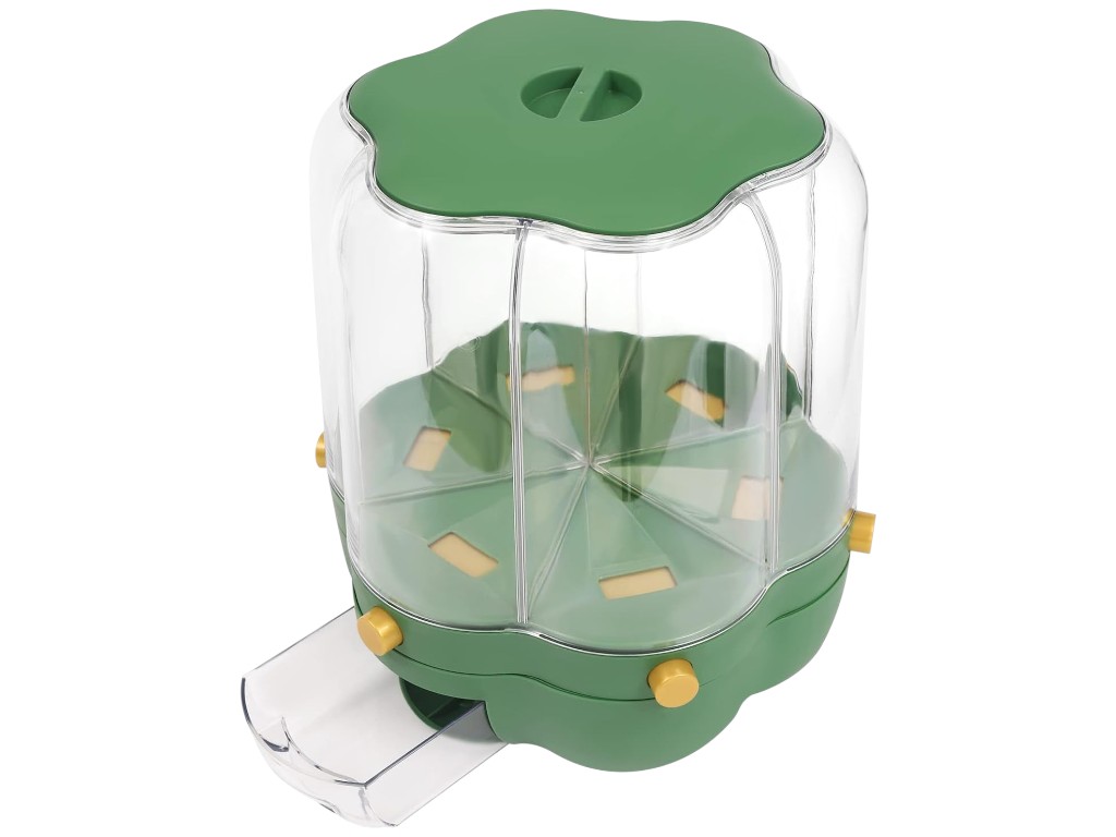 Контейнер для круп, на 6 секций, вращающийся, пластик PP и PET, 25×25×32см (цена за 1шт)