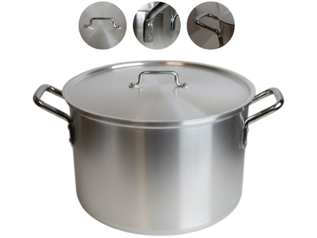 Кастрюля с крышкой, алюминий, 26л, 39,5×20,5см