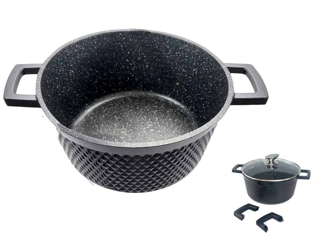 Кастрюля с крышкой Benson, антипригарное  мраморное покрытие, 2,5л (индукция)