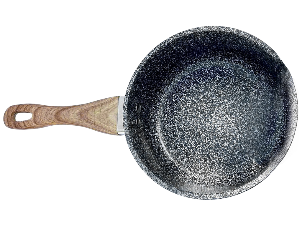 Ковшик алюмінієвий з кришкою Benson, антипригарне мармурове покриття, 1,5л, 16см