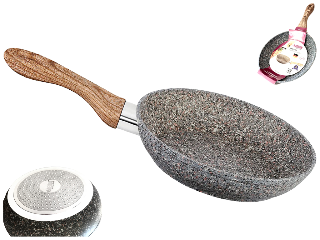 Сковорода без крышки Benson, алюминий, гранитное антипригарное покрытие, 28см (индукция)