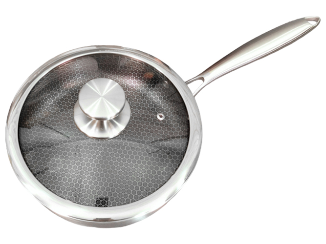 Сковорода глубокая Benson из нержавеющей стали, антипригарное покрытие, 24см