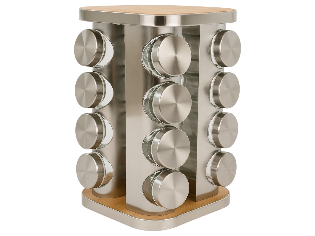 Набор для специй Benson, квадратный, 17 предметов, цвет под дерево