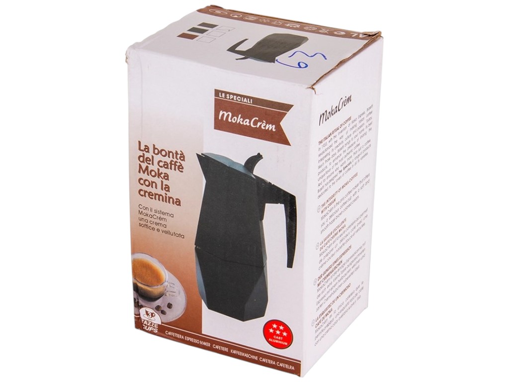 Кофеварка гейзерная MokaCrim, на 3 чашки, алюминий, 17см