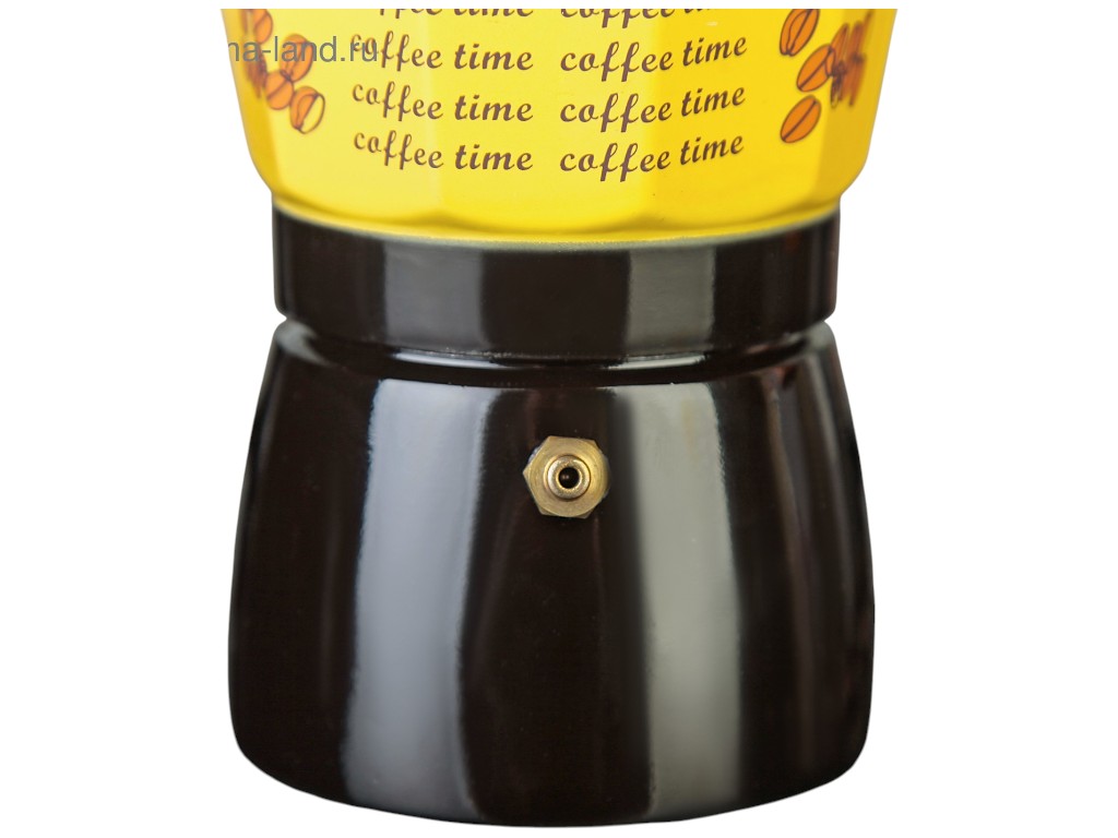 Кофеварка гейзерная Капучино, на 3 чашки, алюминий, пластик, силикон, 15×8,5×15см, цвет жёлтый