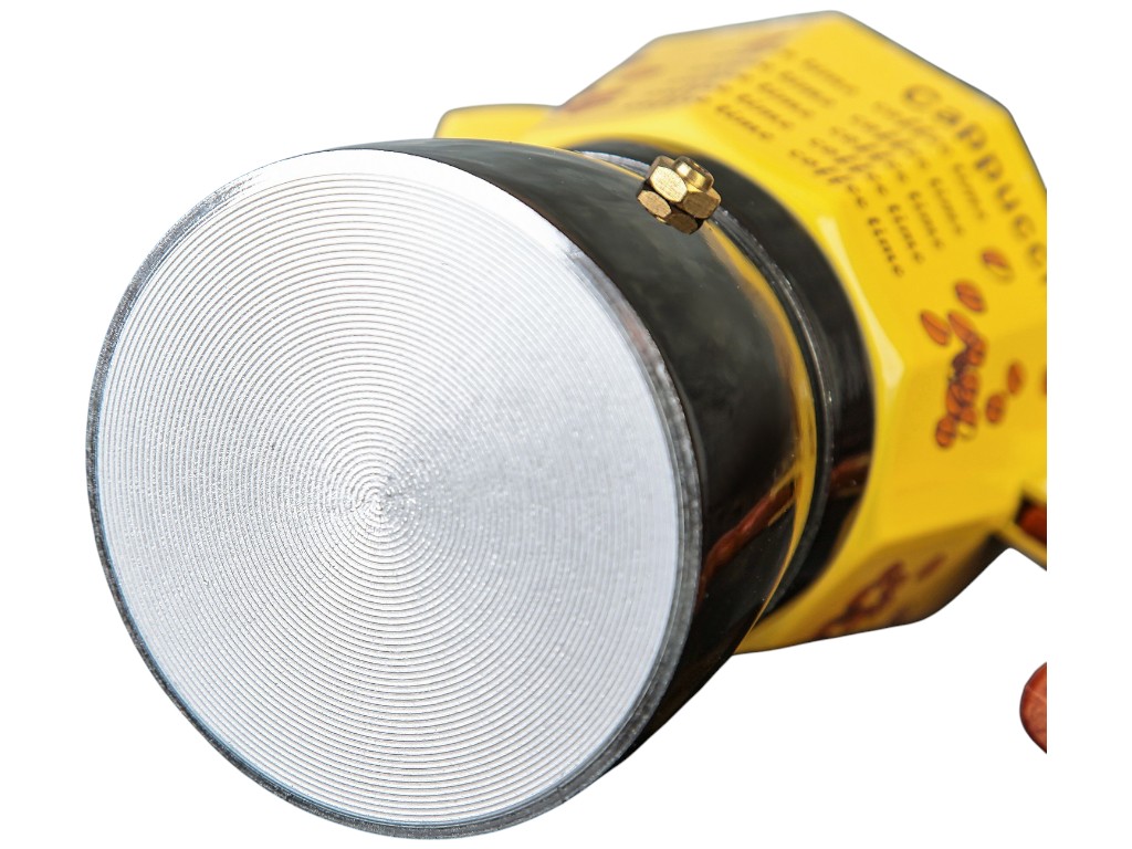 Кофеварка гейзерная Капучино, на 3 чашки, алюминий, пластик, силикон, 15×8,5×15см, цвет жёлтый