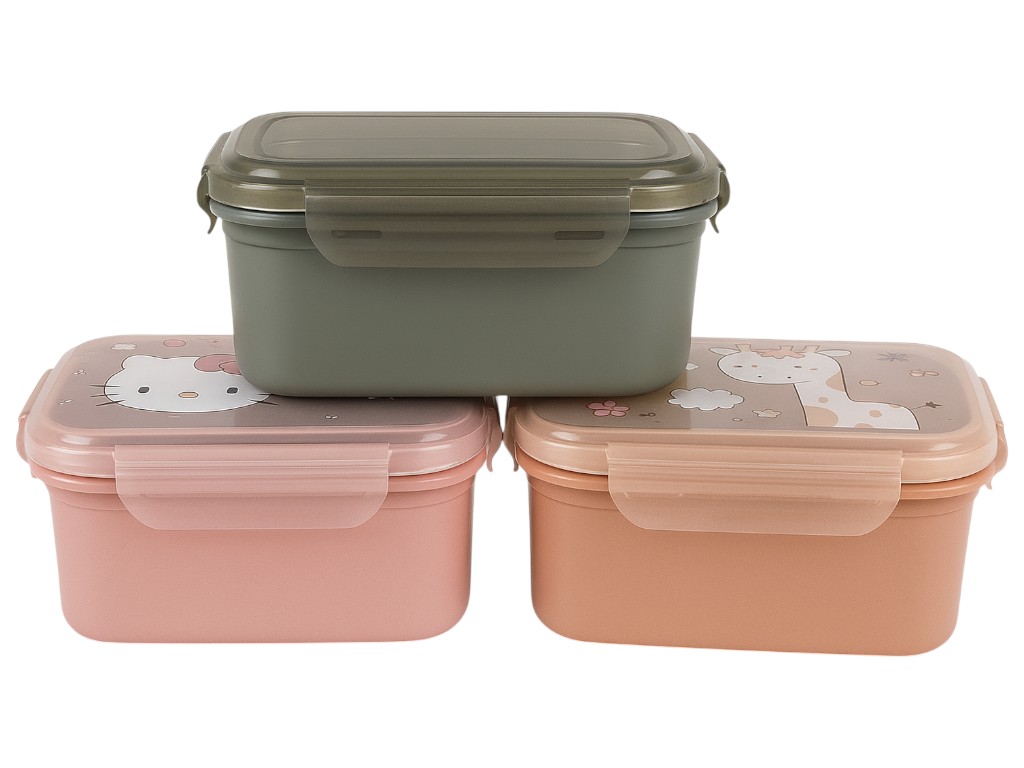 Ланч-бокс Benson, пластиковый, прямоугольный, 3 цвета, размеры 18×13×9 см.