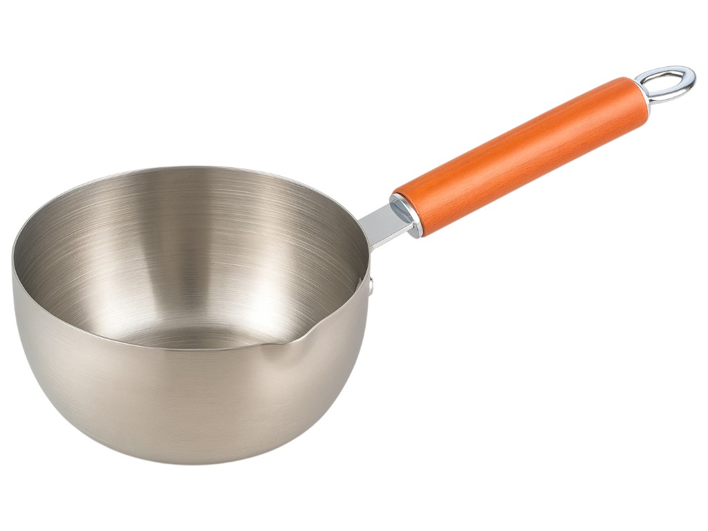 Ковш Benson, нержавеющая сталь, ручка деревянная, диаметр 18 см, объём 2.2 л.