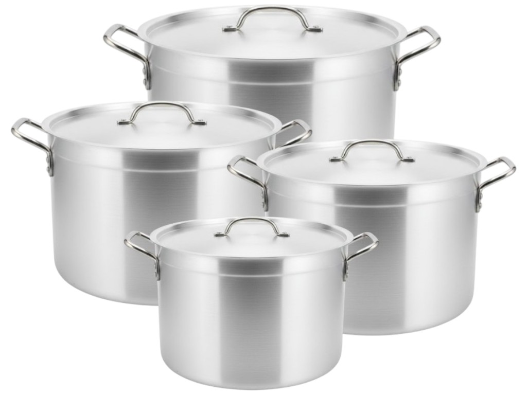 Набор кастрюль Aluminum Cookware Set, с крышками, алюминий, 24-33см (цена за набор 8 предметов)