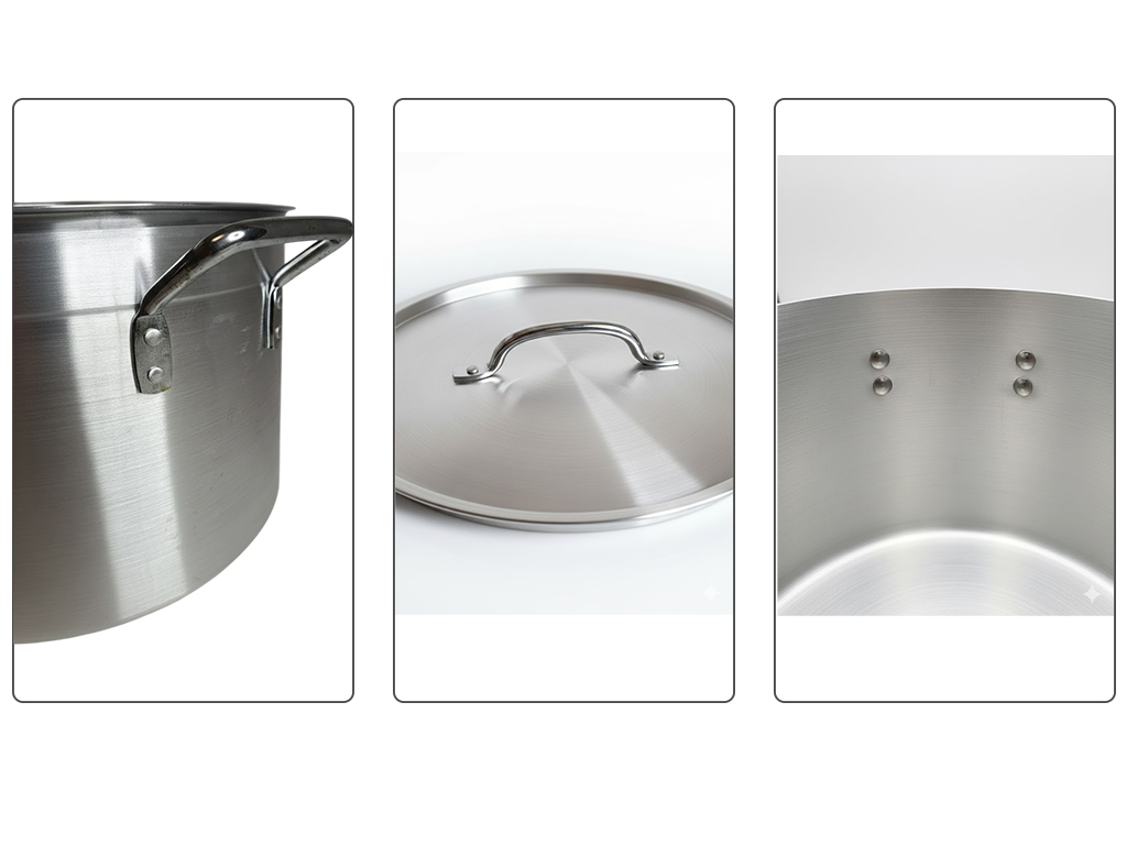 Набор кастрюль Aluminum Cookware Set, с крышками, алюминий, 24-33см (цена за набор 8 предметов)