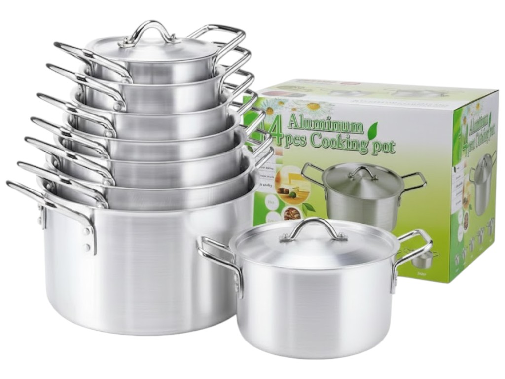 Набор кастрюль Aluminum Cooking Pot, с крышками, алюминий, 14-26см (цена за набор 14 предметов)