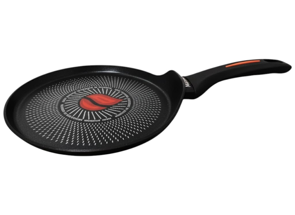 Сковорода блинная Benson, кованый алюминий, антипригарное термоиндикаторное покрытие, бакелит, 22см