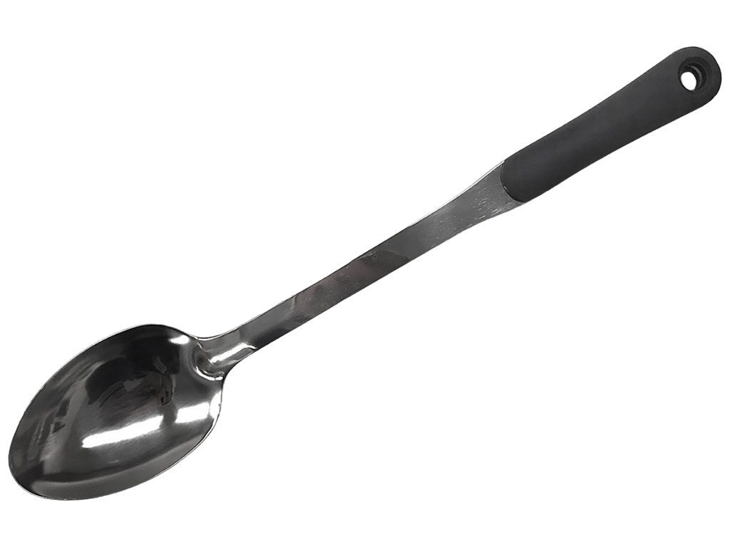 Ложка кухонная Benson, нержавеющая сталь, пластик, длина 40см, цвет металл