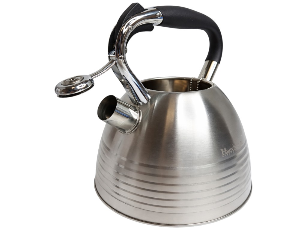 Чайник HausRoland зі свистком, нержавіюча сталь, 3л, сріблястий колір