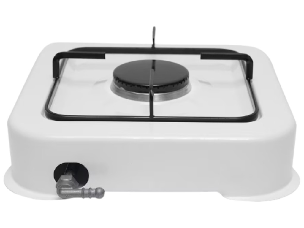 Плита газовая, настольная, на 1 конфорку, 2,2 кВт, 0.13 кг/ч, 2800Па, 265×265×60мм, цвет белый