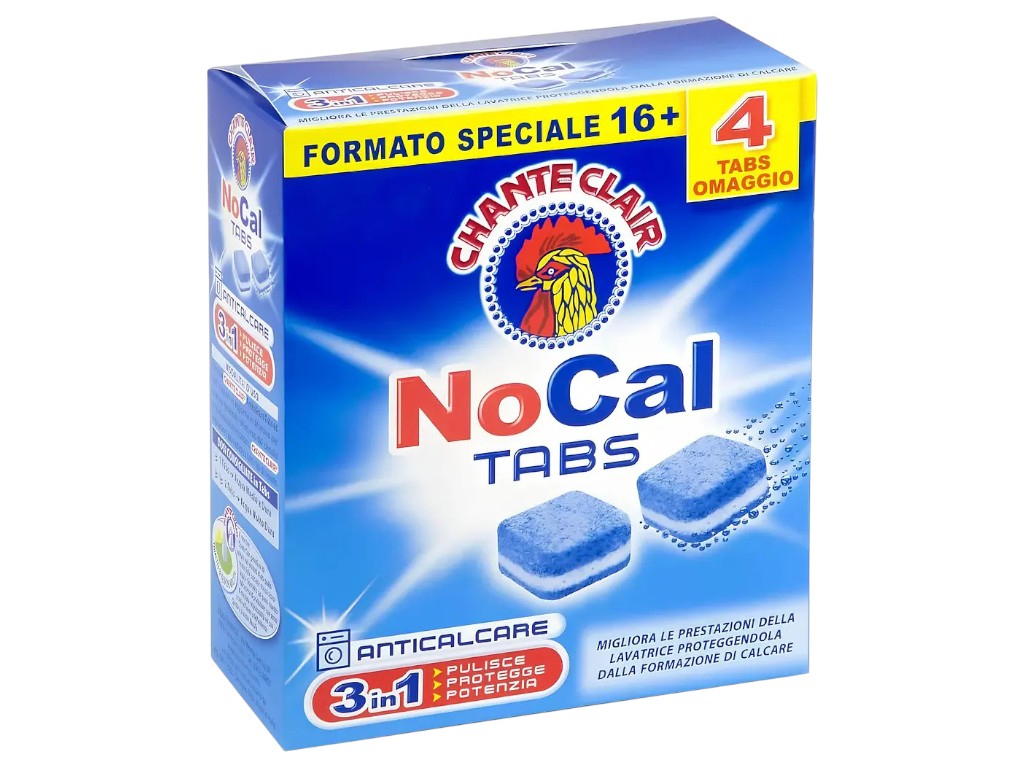 Таблетки от накипи Chanteclair для стиральных машин, NoCal Tabs, 3in1, 240г, 20шт