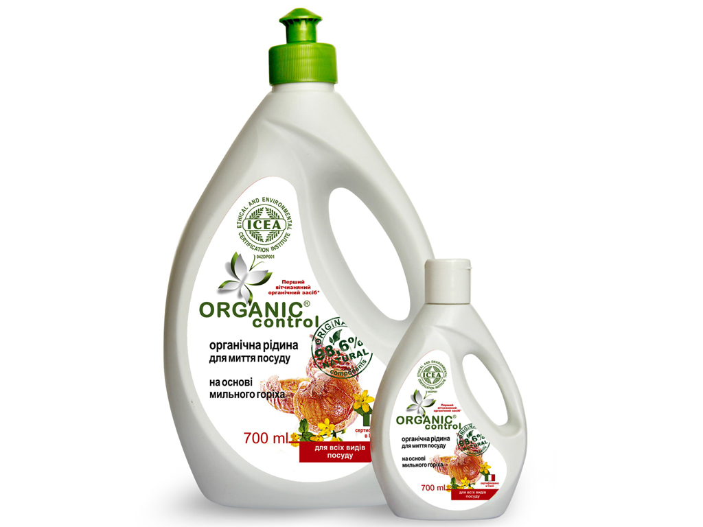 Органическая жидкость для мытья посуды "Organic control" на основе мыльного ореха 700мл