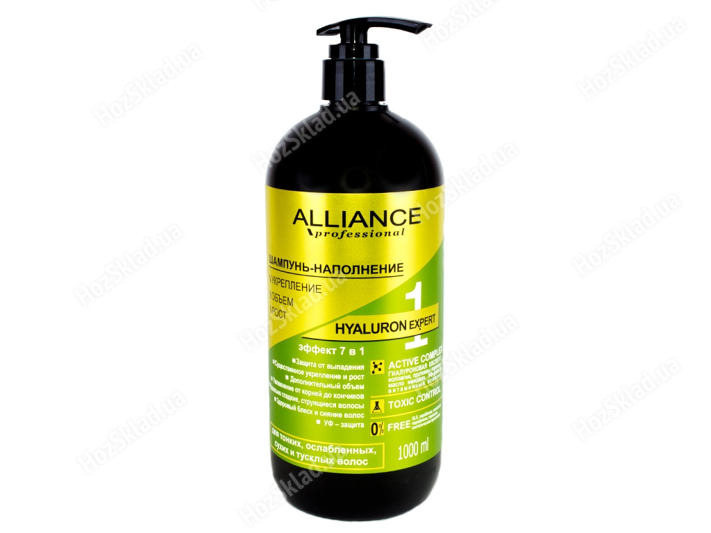 Шампунь-наполнение Alliance Professional HYALURON expert 7в1 для тонких, ослаб. волос 1000мл