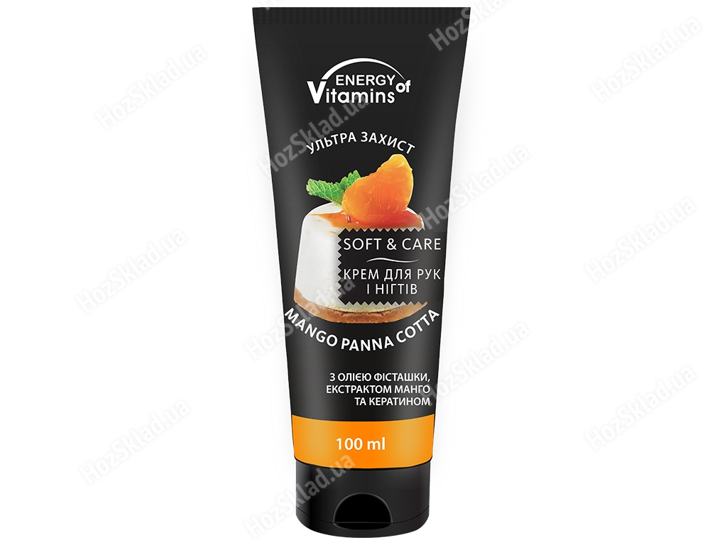 Крем для рук і нігтів Energy of Vitamins Mango Panna Cotta ультра захист, з екстрактом манго 100мл